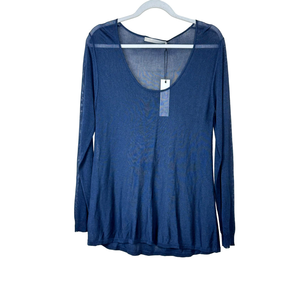 One Grey Day Blue Lake Scoop Neck Pullover NWT Size Small